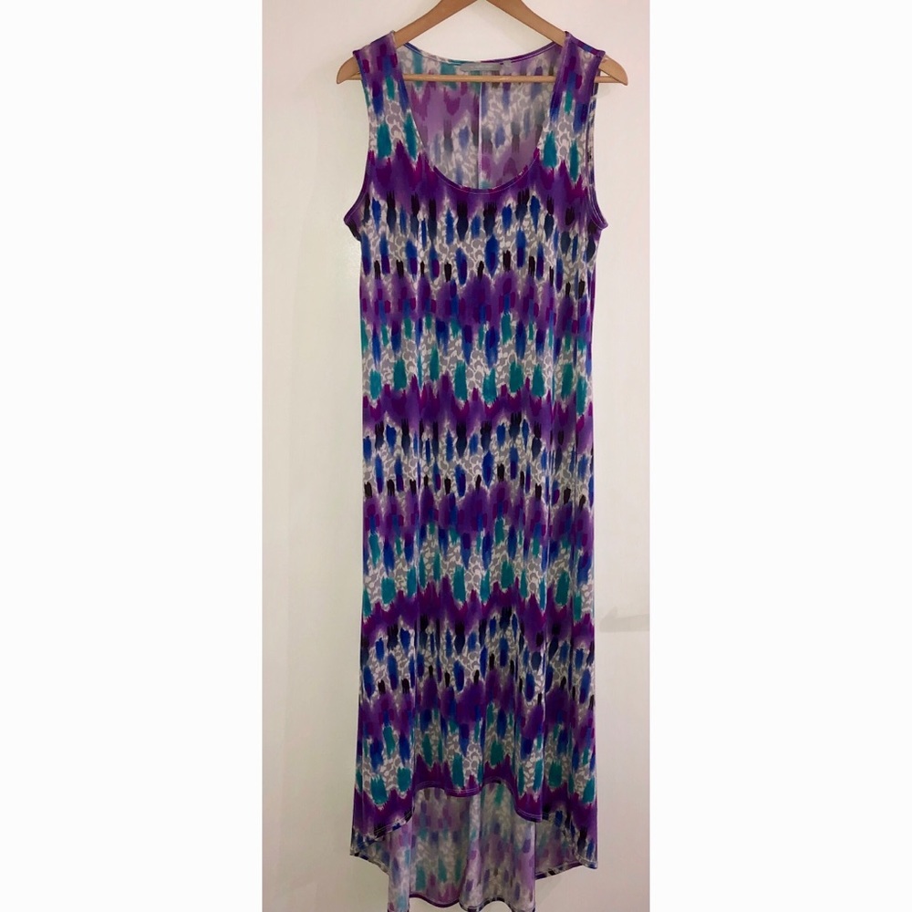 NY Collection Purple and Blue Maxi Dress